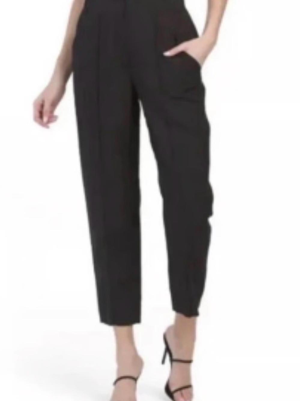 Kobi Halperin Addie Pant Women Size M Black Tencel Linen Blend High Rise Tapered
